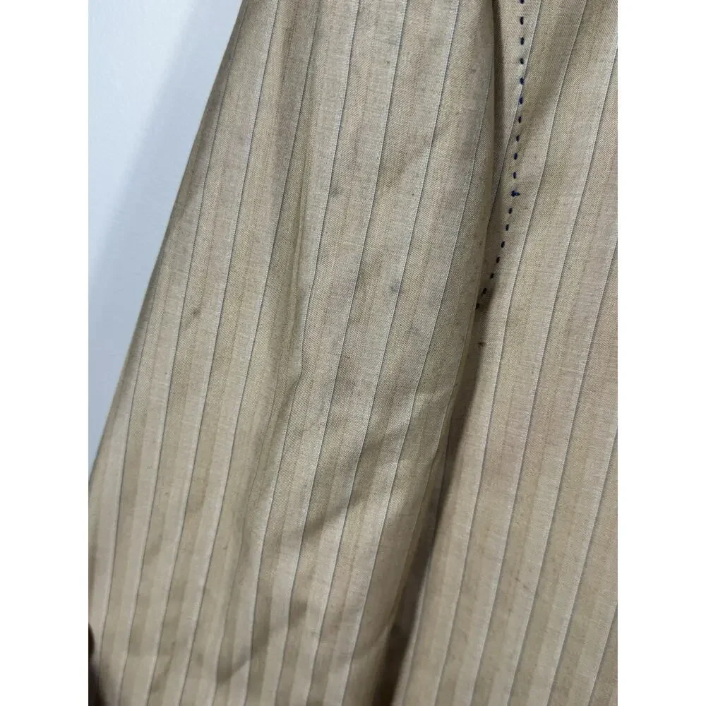 Valentino Ferrel Superior 150’s Beige Pinstripe Suit Jacket 48L / Pants 43L